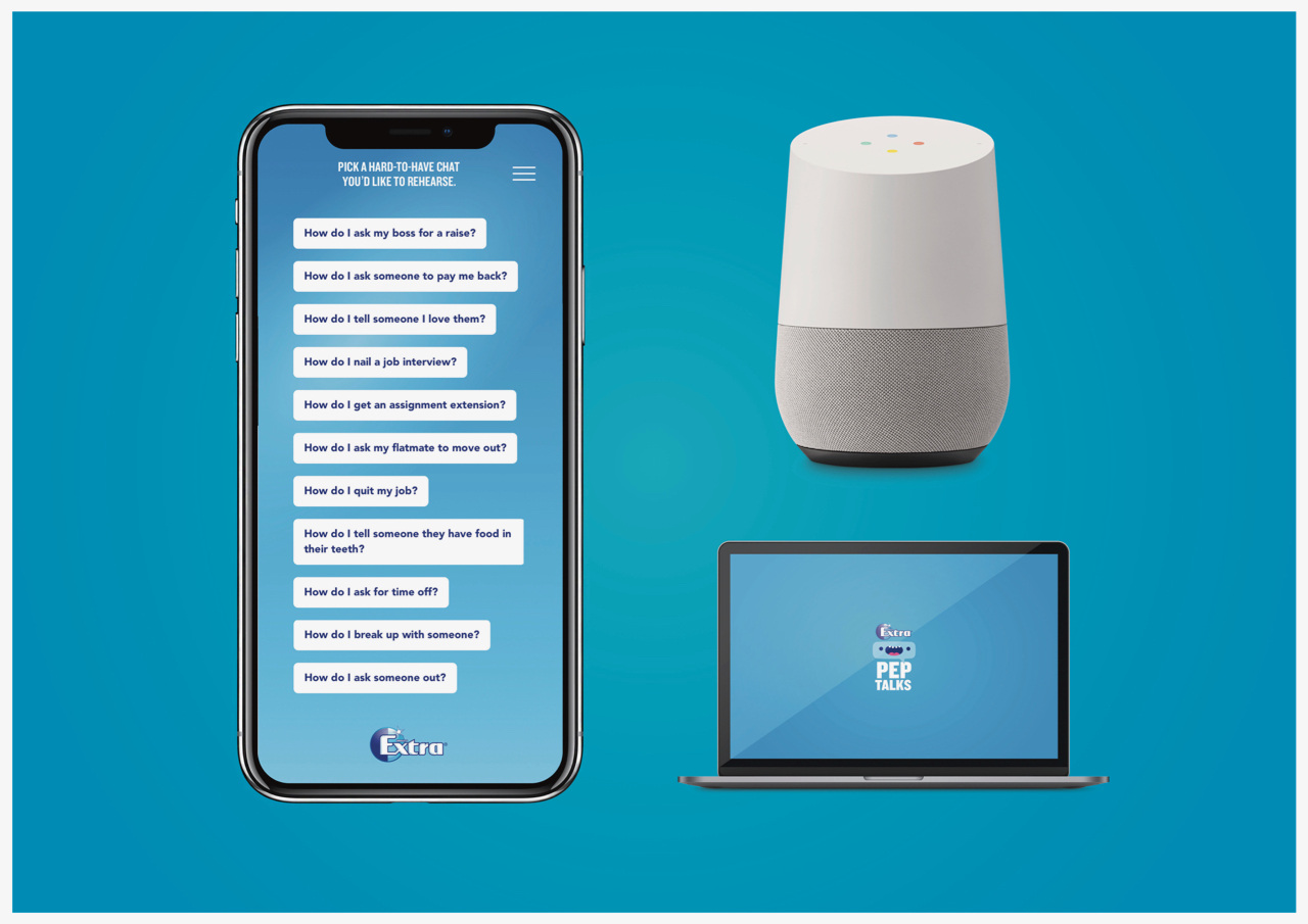 Extra Gum launches ‘Extra Pep Talks’ ~ a voice assistant-based tool used to train humans in difficult conversations via Colenso BBDO