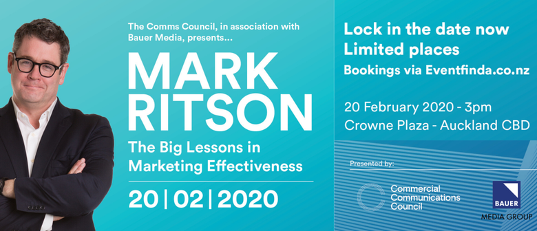 Early bird tickets now on sale for Mark Ritson’s ‘Big Lessons in Marketing Effectiveness’ talk, Thursday, 20 February, Crowne Plaza, Auckland