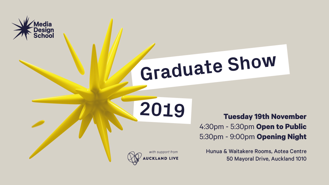 Media Design School Graduate show set for Tuesday, 19 November at the Aotea Centre