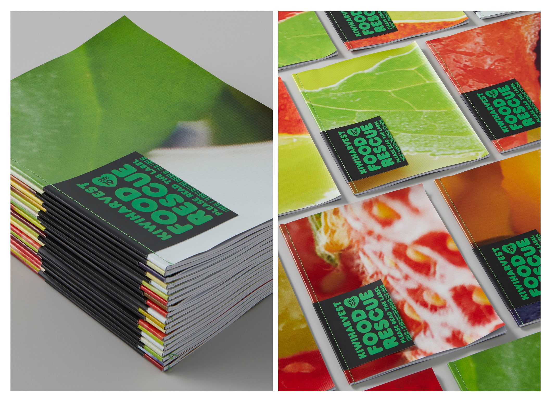 Wunderman Thompson upcycle ad billboards to create appetising 2019 KiwiHarvest Annual Report
