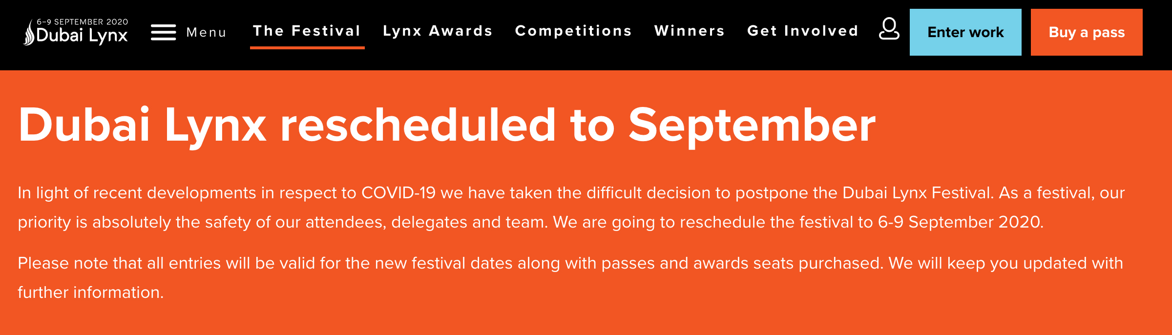 Cannes Lions will take place as scheduled on 22-26 June ~ subject to guidance from the venue, the World Health Organisation and the French authorities