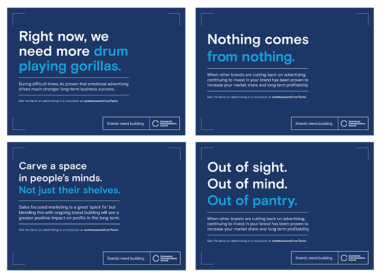 Comms Council campaign via DDB NZ encourages brands to keep building through advertising