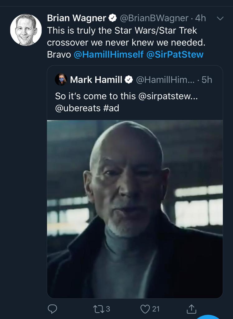 Special Group and Uber Eats takes ‘Tonight I’ll Be Eating’ platform to US and Canada with new TV spots featuring Mark Hamill and Patrick Stewart