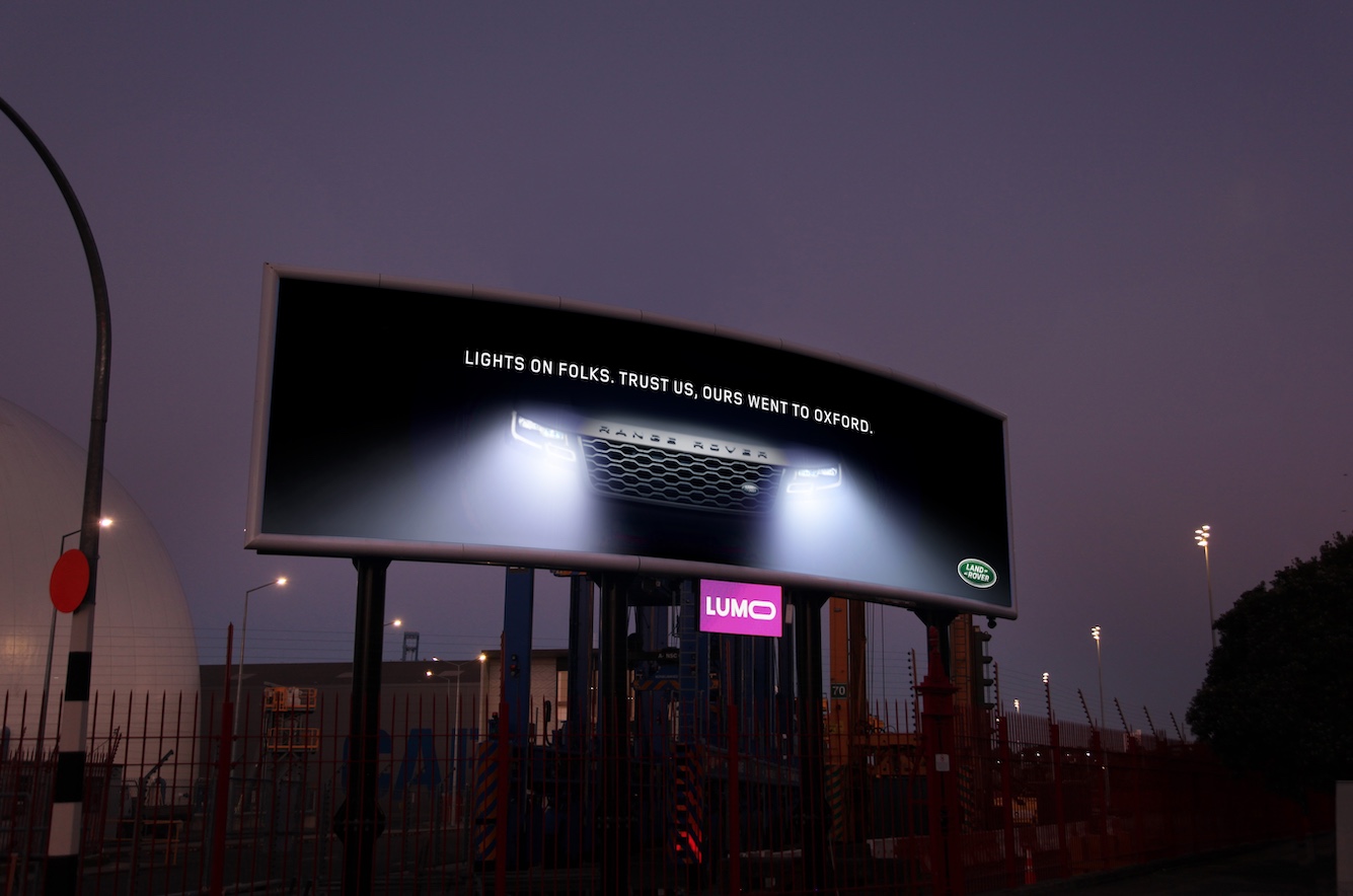 Land Rover turns the lights on in new digital billboard campaign via Hello and LUMO