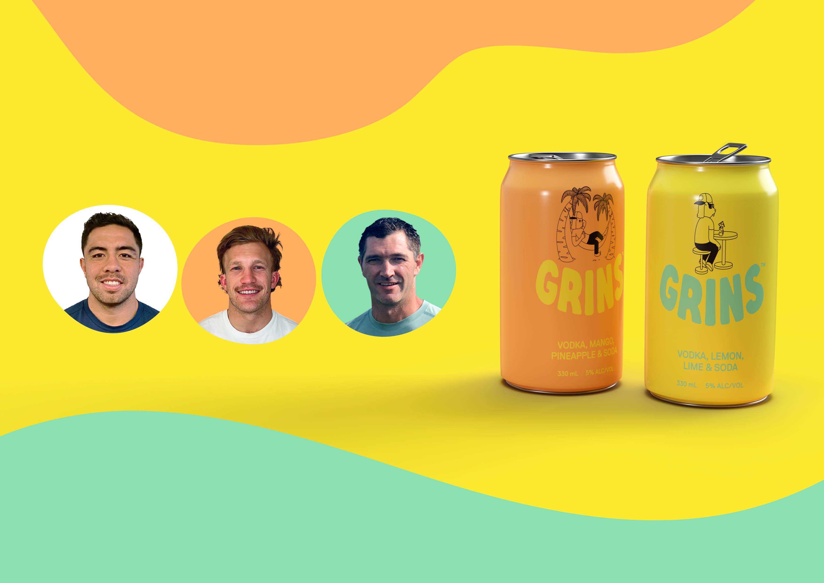 Iconic rugby trio enter into the premium RTD market with the launch of Grins via MetroEXP