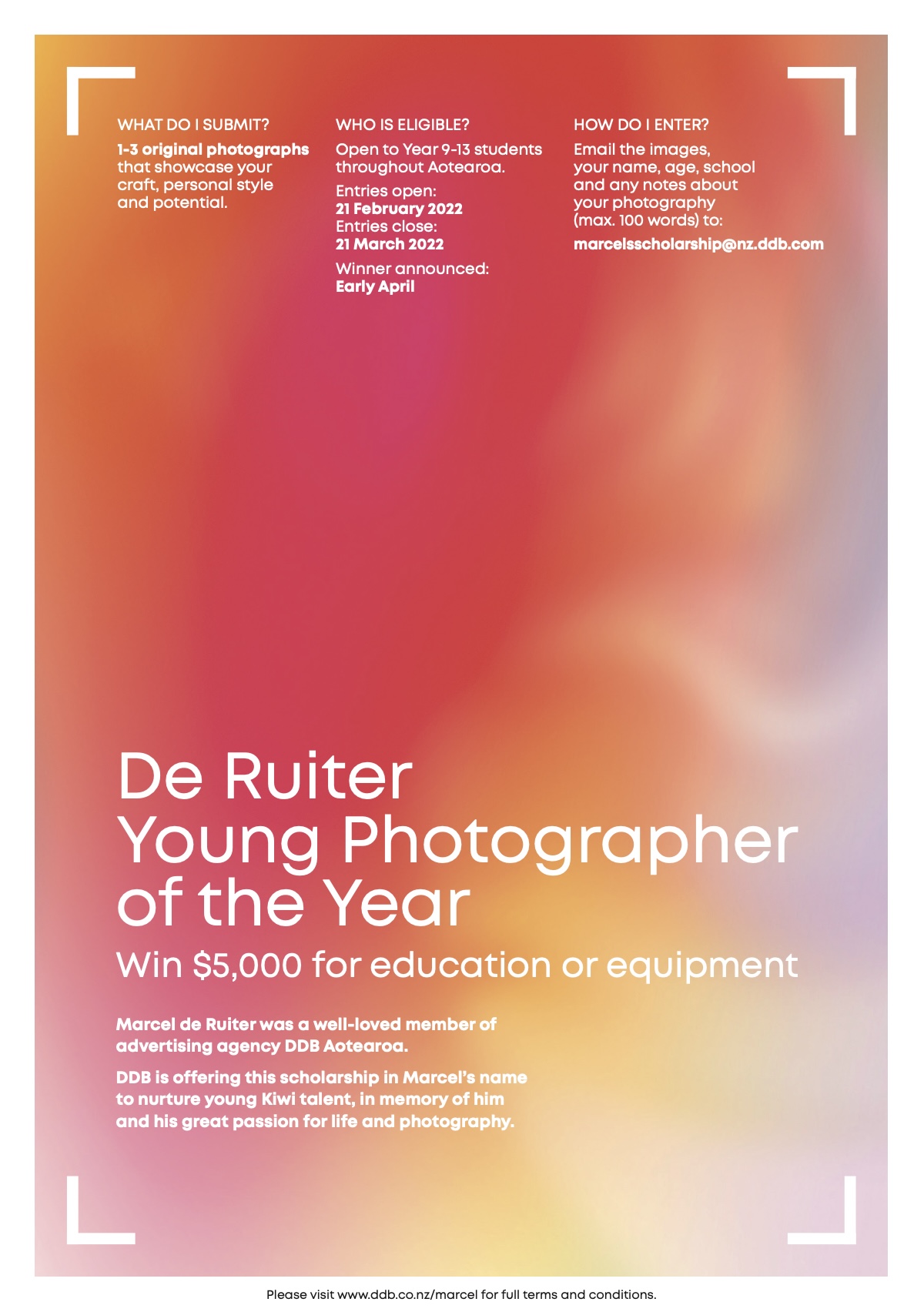DDB Group Aotearoa NZ commemorates beloved colleague with photography scholarship