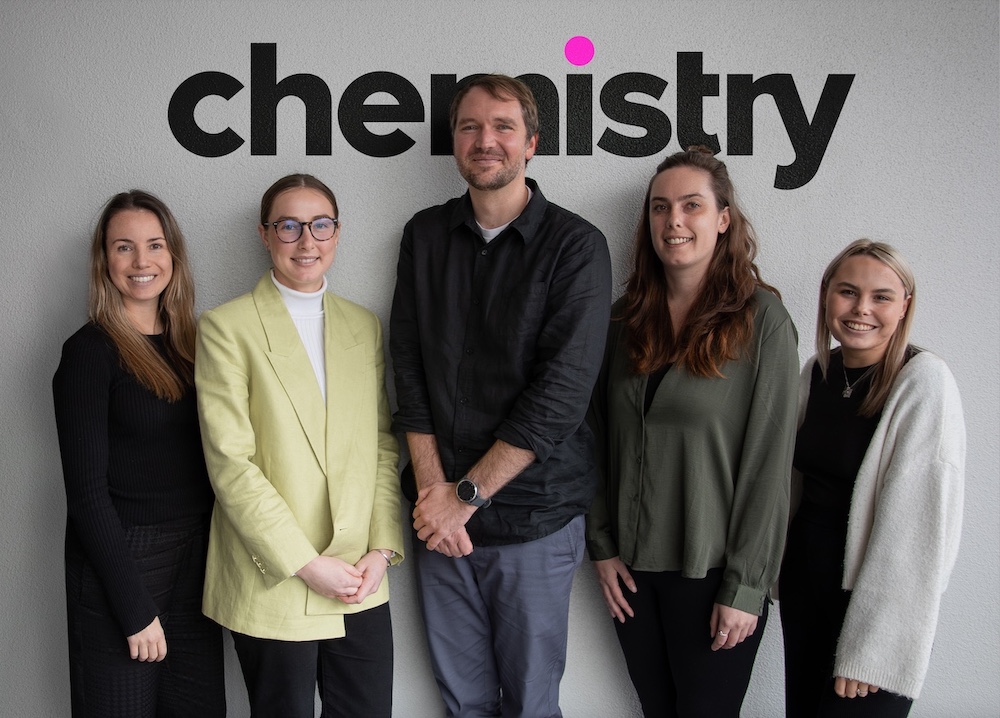Chemistry bolsters team with five new hires across client service and creative departments