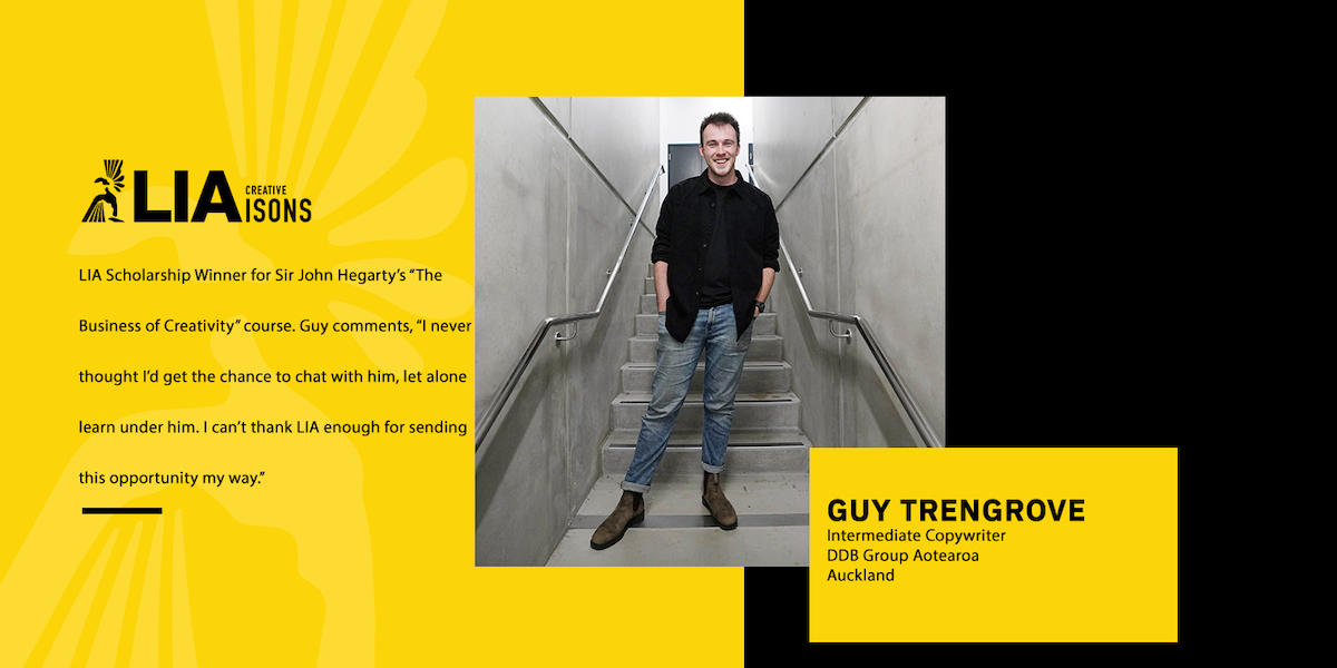 DDB NZ’s Guy Trengrove wins LIA Scholarship to Sir John Hegarty’s ‘Business of Creativity’ course