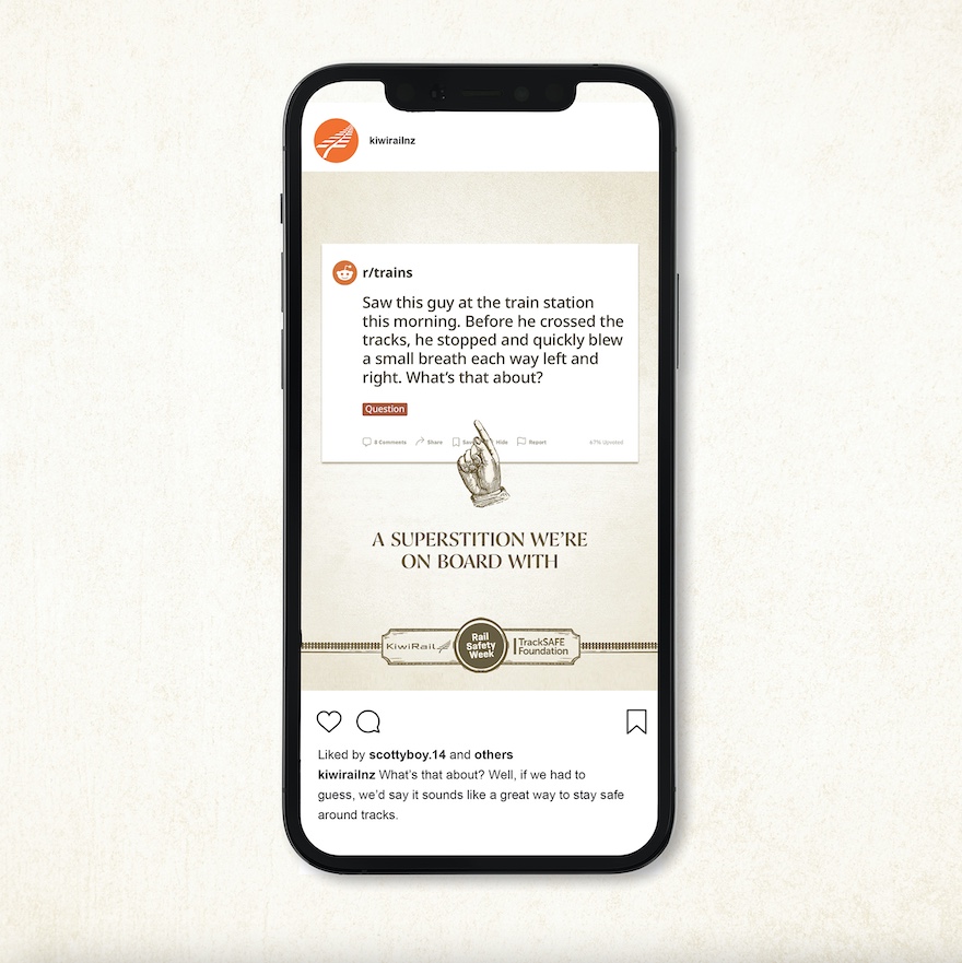 KiwiRail + TrackSAFE harness the power of superstition to encourage safer behaviour around level crossings in new work via DDB