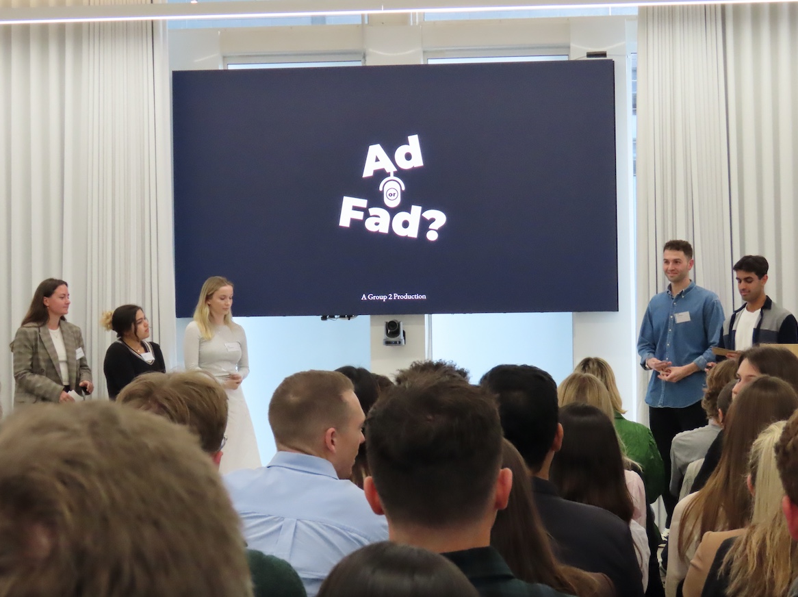 Students gather for Foundations of Advertising and Media 2022 presentation night