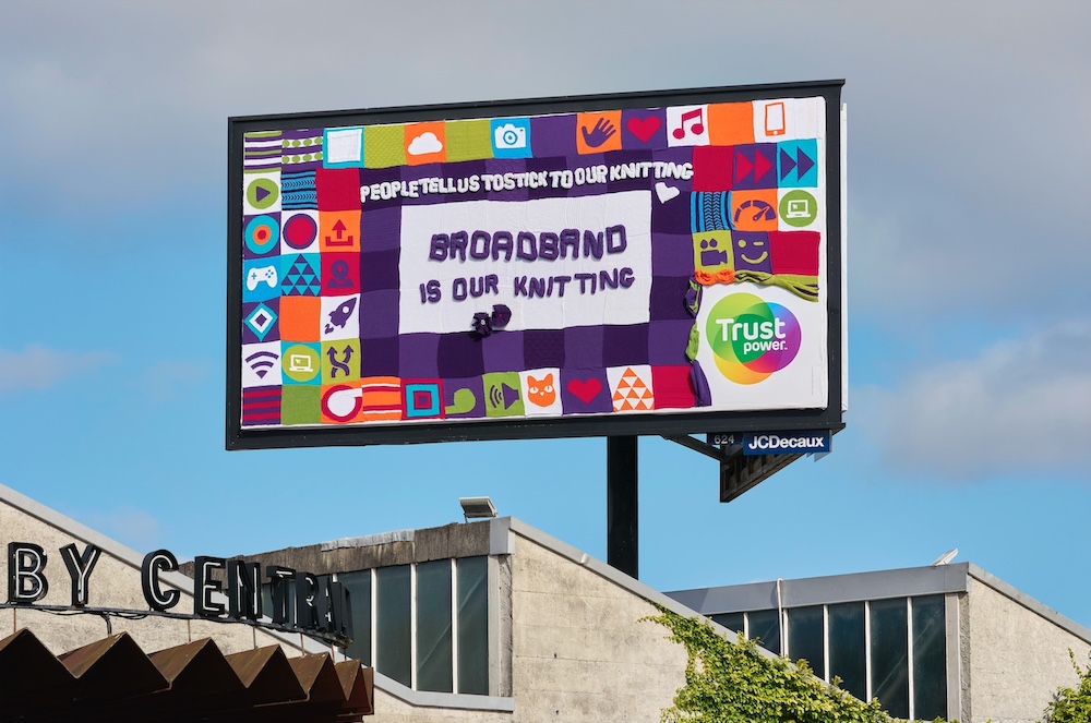Trustpower sticks to knitting in its new billboard campaign via Art & Industry