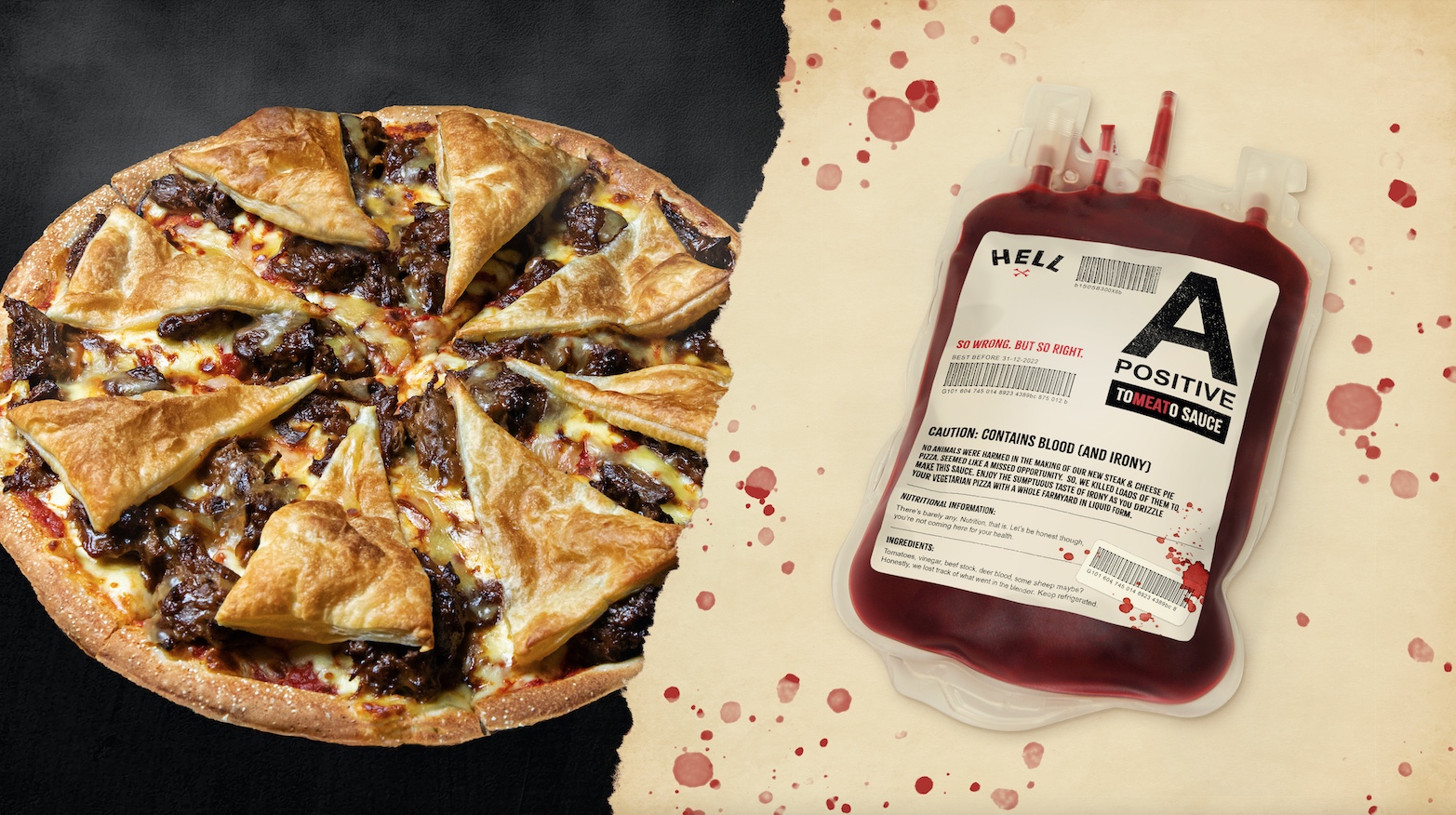 Hell Pizza launches new ‘So wrong, but so right’ To-meat-o Sauce campaign via Special Wellington
