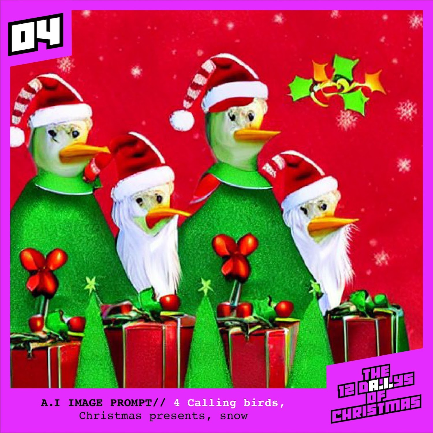 Forever Beta creates a nightmarish 12 d.A.I.ys of Christmas holiday cards, highlighting the shortcomings of A.I