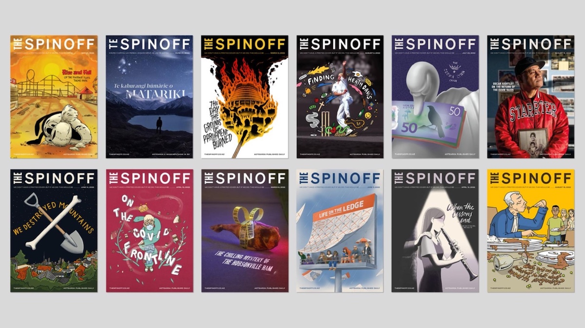 The Spinoff creates the covers it would’ve had (if it had a printed cover) in new work via Daylight