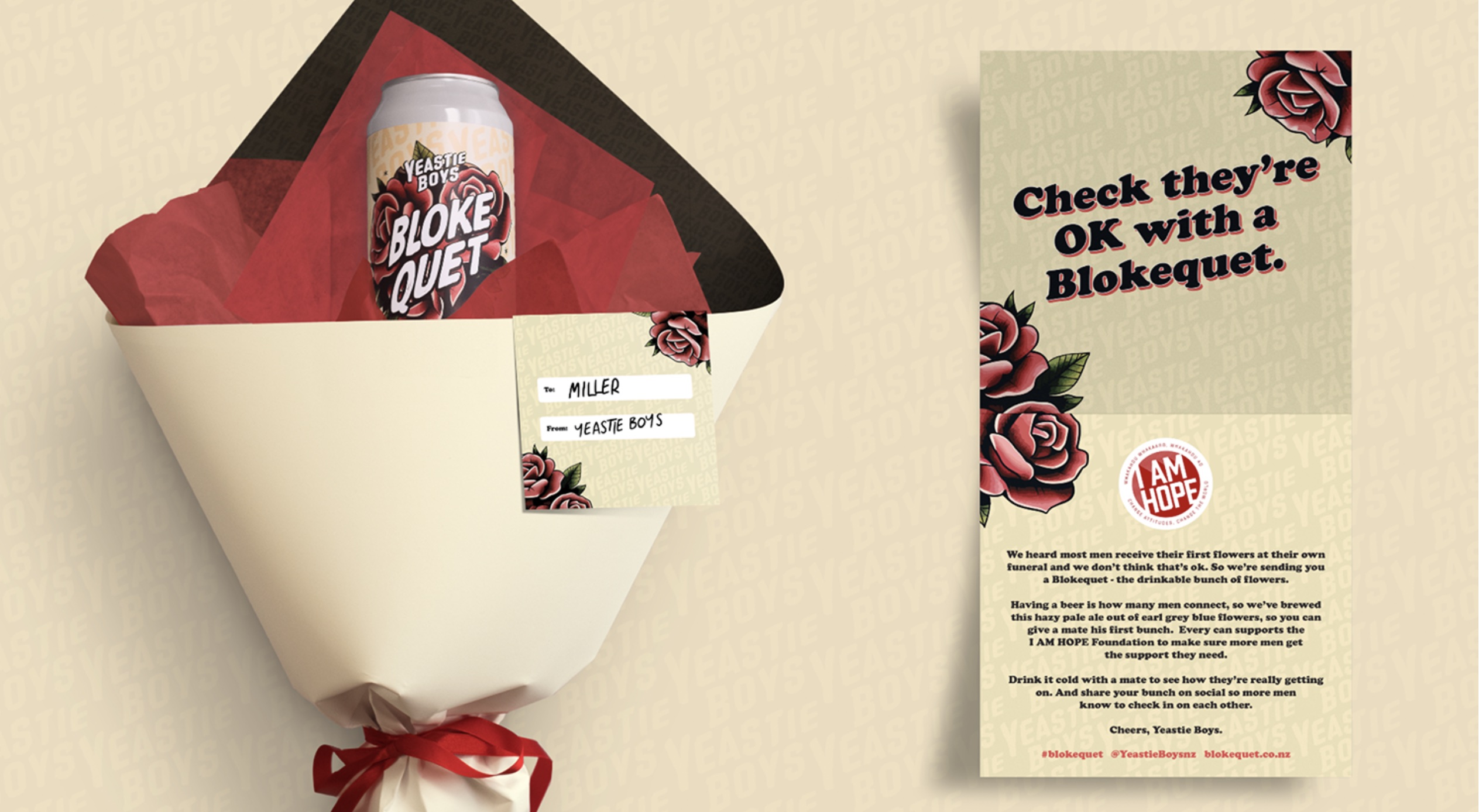 Yeastie Boys launches the ‘Blokequet’ – a drinkable bunch of flowers that helps guys talk about their feelings in new campaign via VML NZ