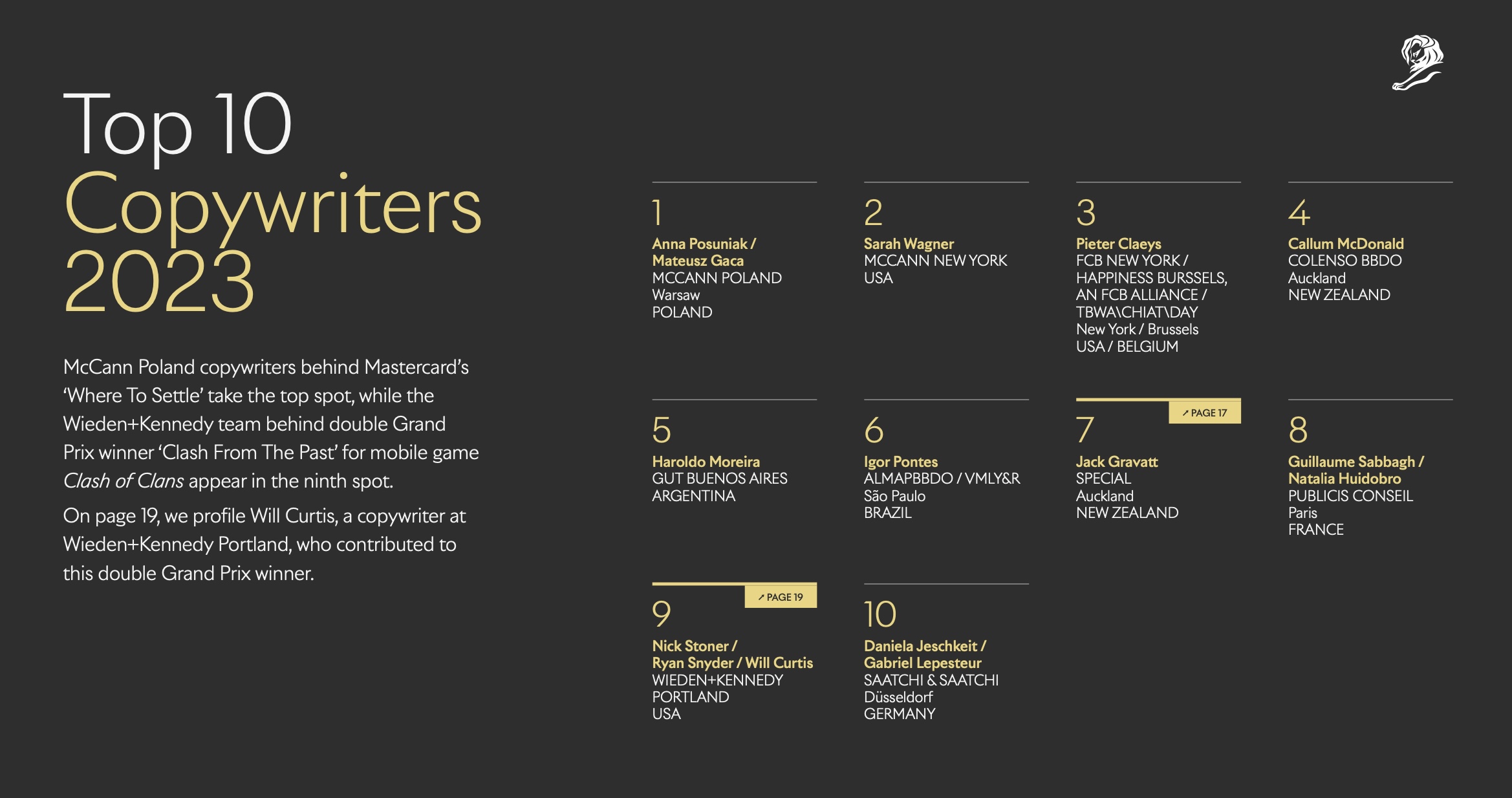 Kiwi creatives break into the Cannes Lions Top 10 rankings for 2023