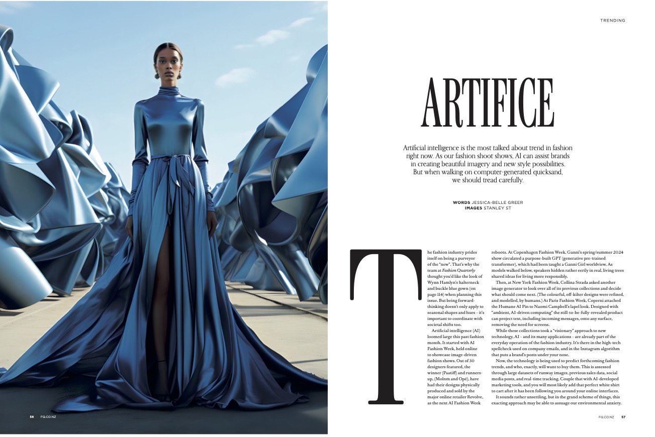 Fashion Quarterly launches New Zealand’s first AI-driven fashion shoot via Stanley St