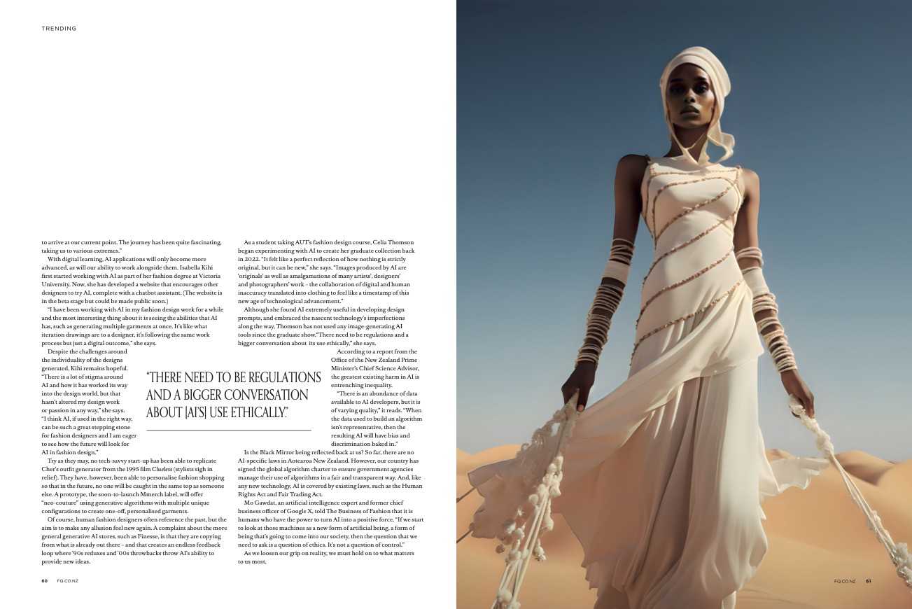 Fashion Quarterly launches New Zealand’s first AI-driven fashion shoot via Stanley St