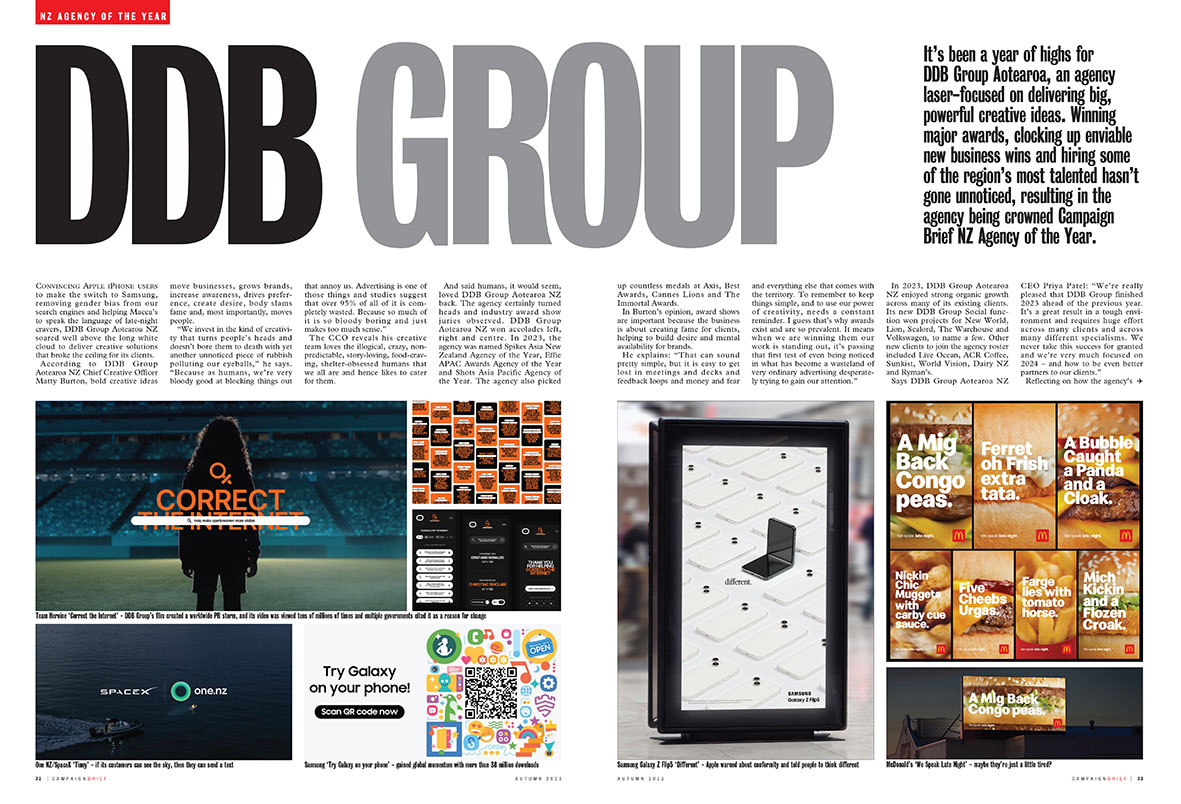 DDB Group crowned Agency of the Year ~ agency laser-focused on big, powerful creative ideas