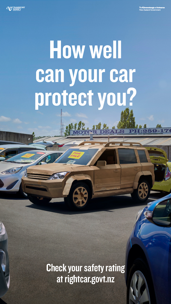 NZTA Waka Kotahi asks Kiwis what their car is really made of in new safety campaign via FCB