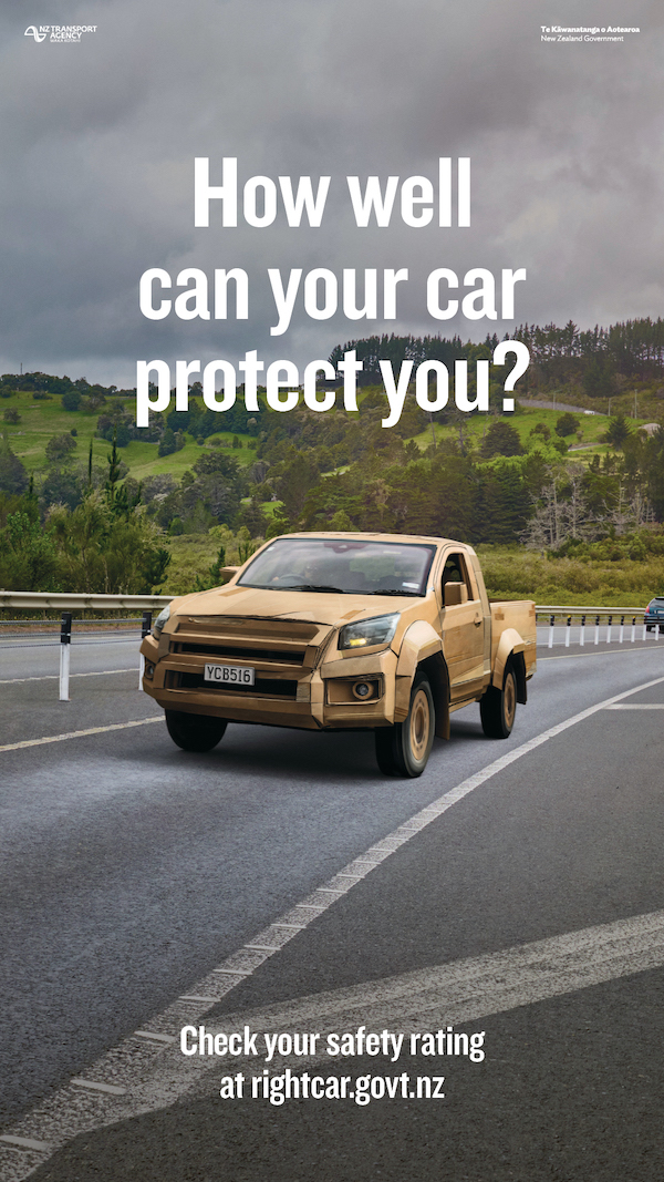 NZTA Waka Kotahi asks Kiwis what their car is really made of in new safety campaign via FCB