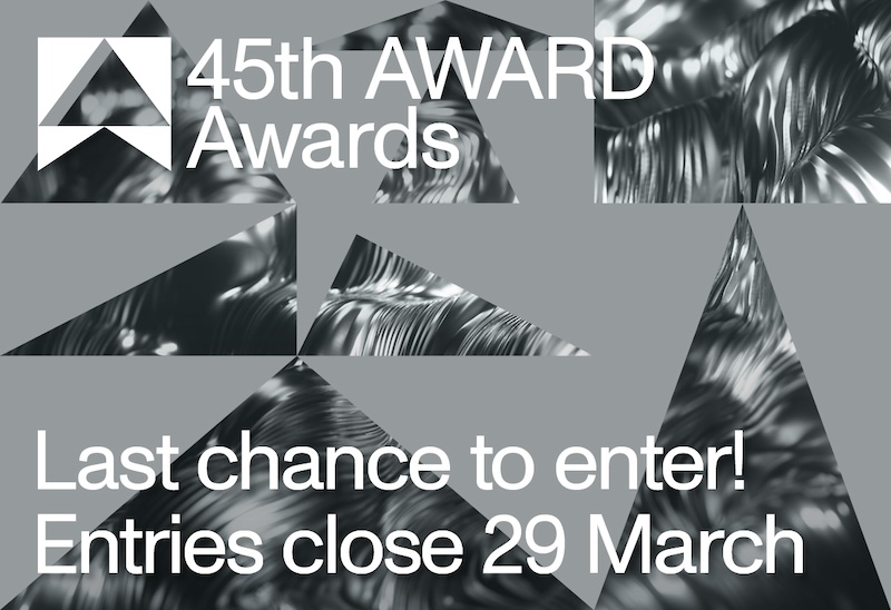 5 days left to enter the 45th AWARD Awards: Final deadline this Friday 29th March