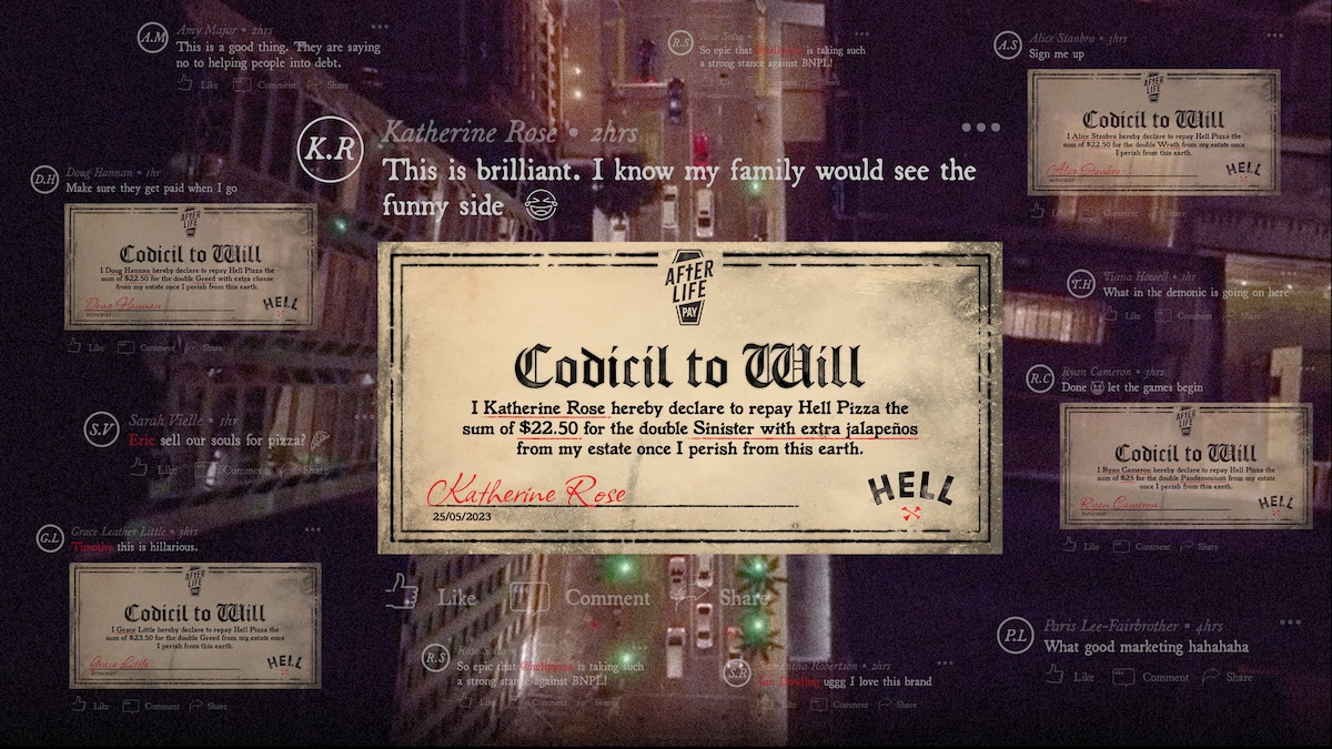 Yarn’s ‘Afterlife Pay’ for Hell Pizza makes the cut at the shortlist stage of the Cannes PR Lions