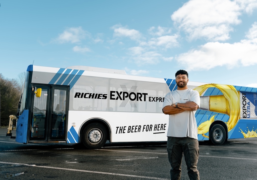 Export Ultra gives a Ritchie’s bus the Mo’unga makeover in new campaign via Special PR