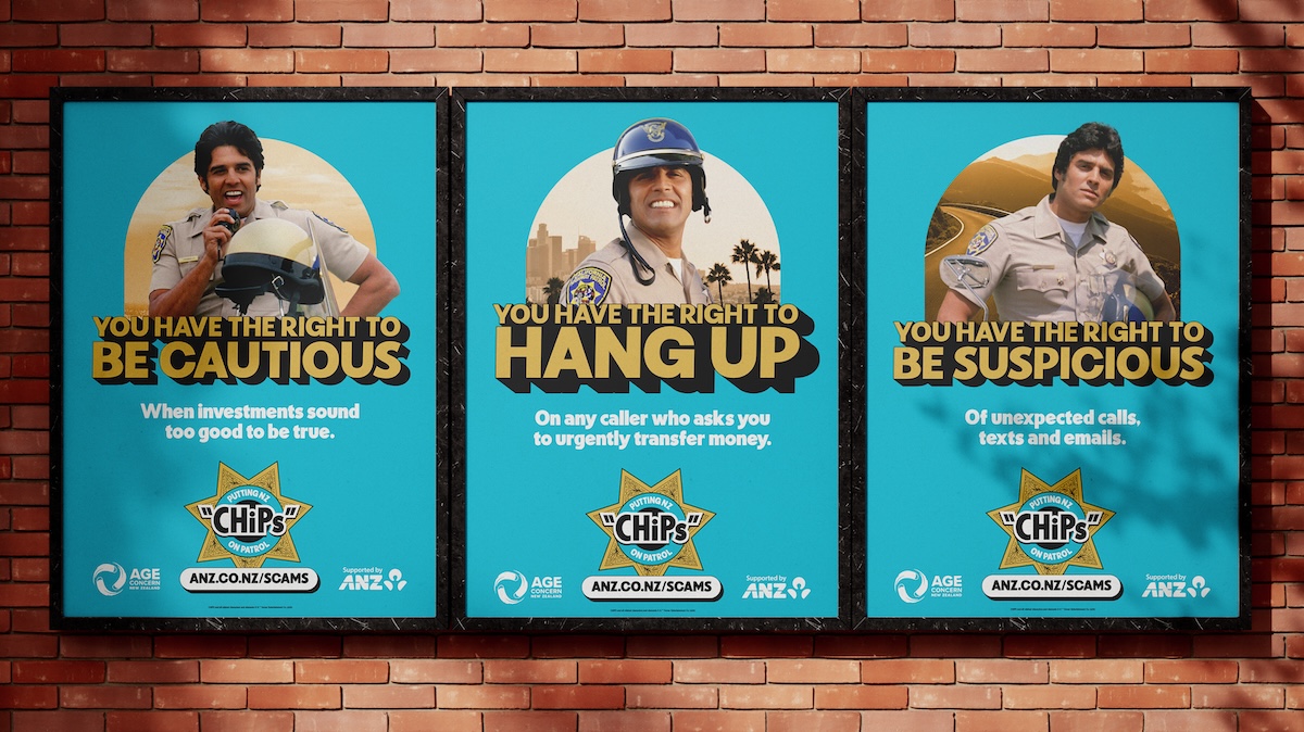 Age Concern and ANZ bring back 80’s cop drama ‘CHiPs’ to encourage Kiwis to get ‘on patrol’ for scams in new campaign via TBWA\NZ