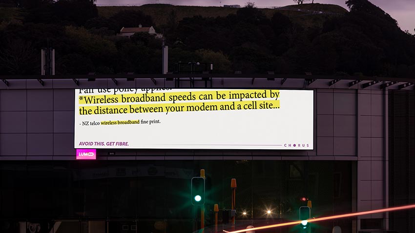 Chorus highlights Wireless Broadband fine print in latest campaign blitz via Saatchi & Saatchi