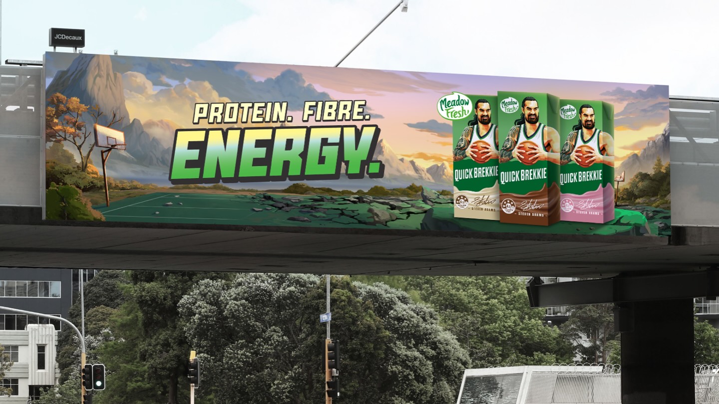 Basketballer Steven Adams reveals how he gets “a bit more awesome” in new anime campaign for Meadow Fresh Quick Brekkie via DDB Aotearoa