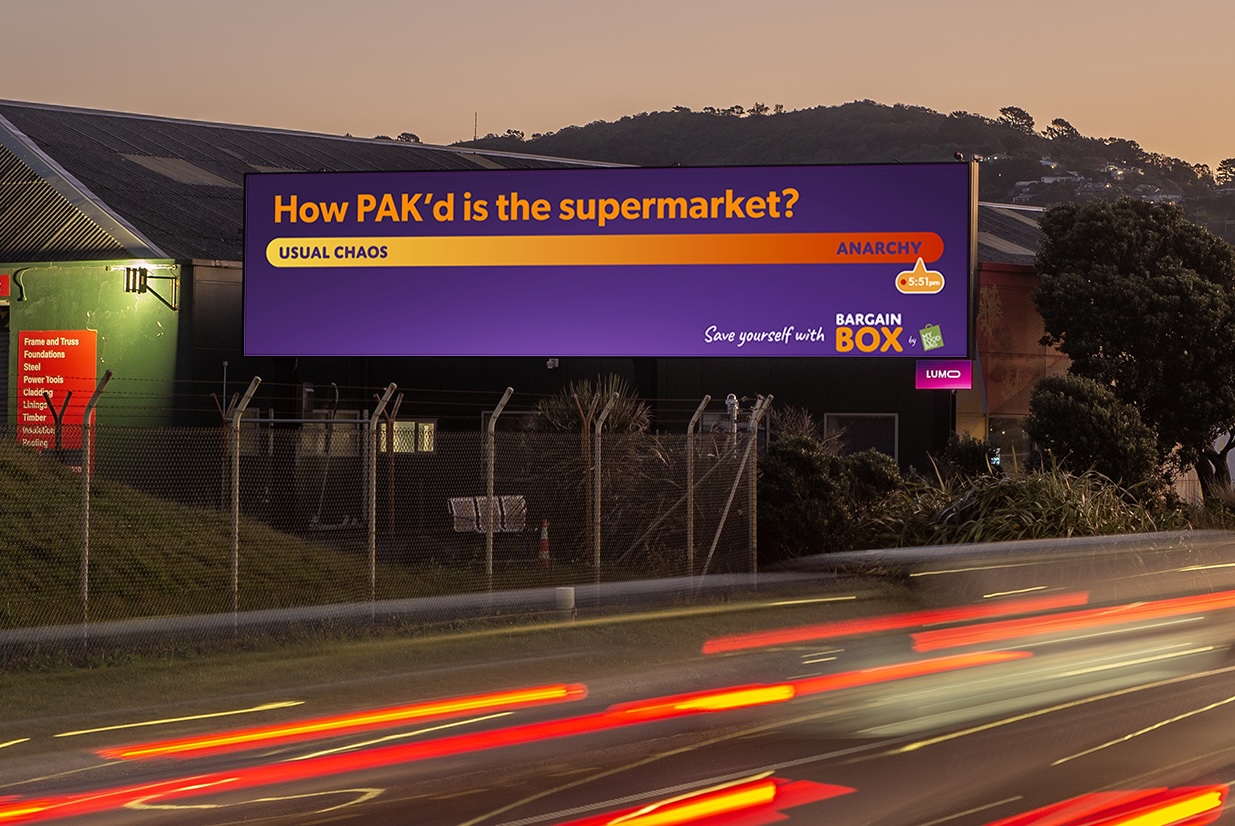 Bargain Box urges Kiwis to skip the supermarket chaos in new ‘Crowdometer’ campaign via Yarn
