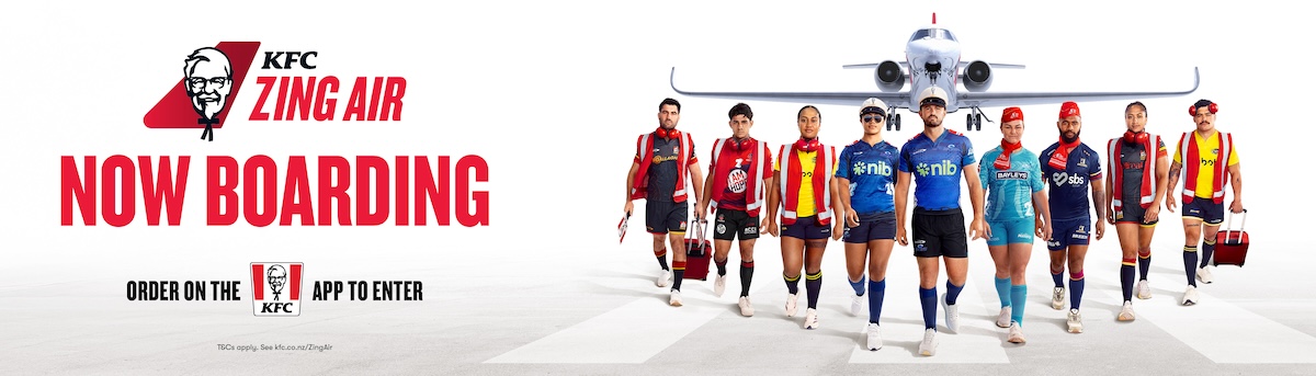 KFC launches ‘Zing Air’ private airline service delivering mates to super rugby in new campaign via Special PR, Stanley St, PHD, Drum and Culture