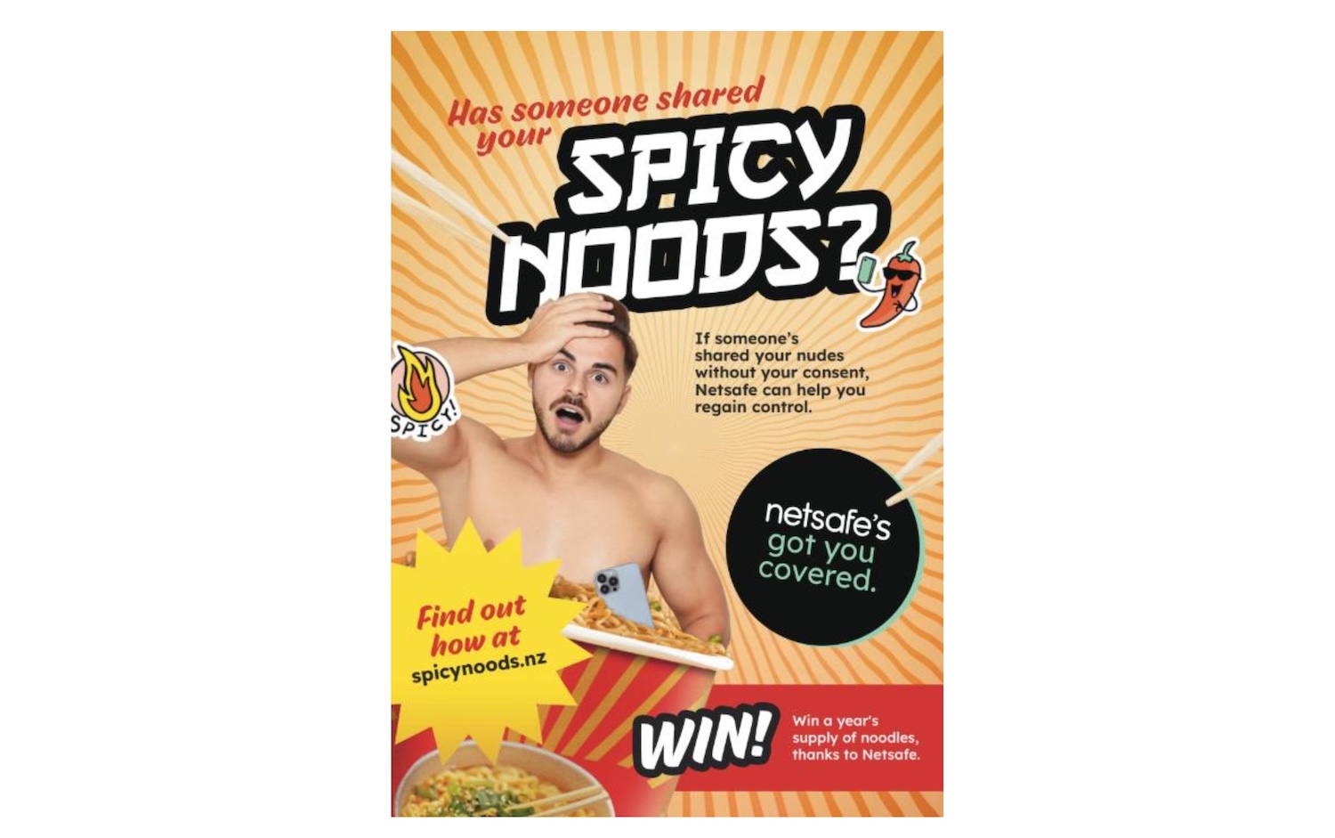 Netsafe stirs up action in new ‘Spicy Noods’ campaign via Supergood, Wellington