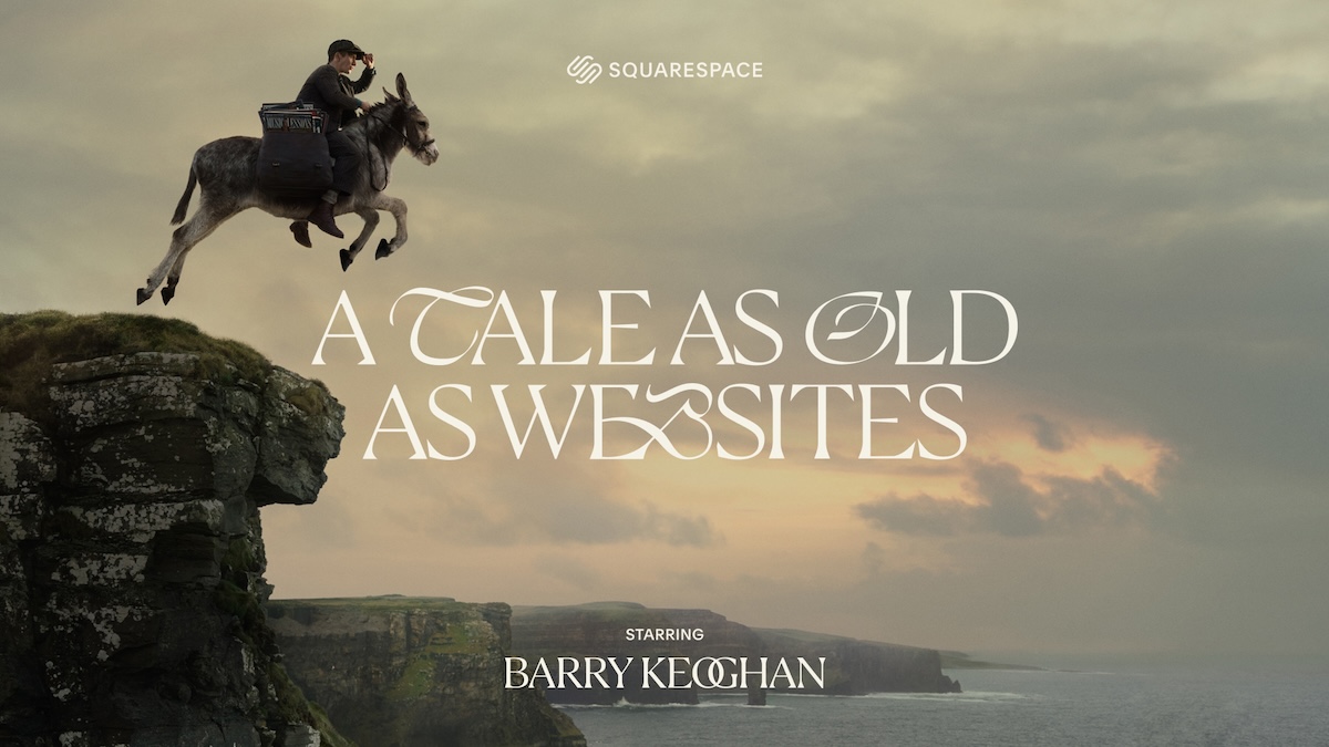Actor Barry Keoghan plays a website delivery boy on a donkey in Squarespace’s 2025 Super Bowl ad ~ helmed by Australian director Steve Rogers