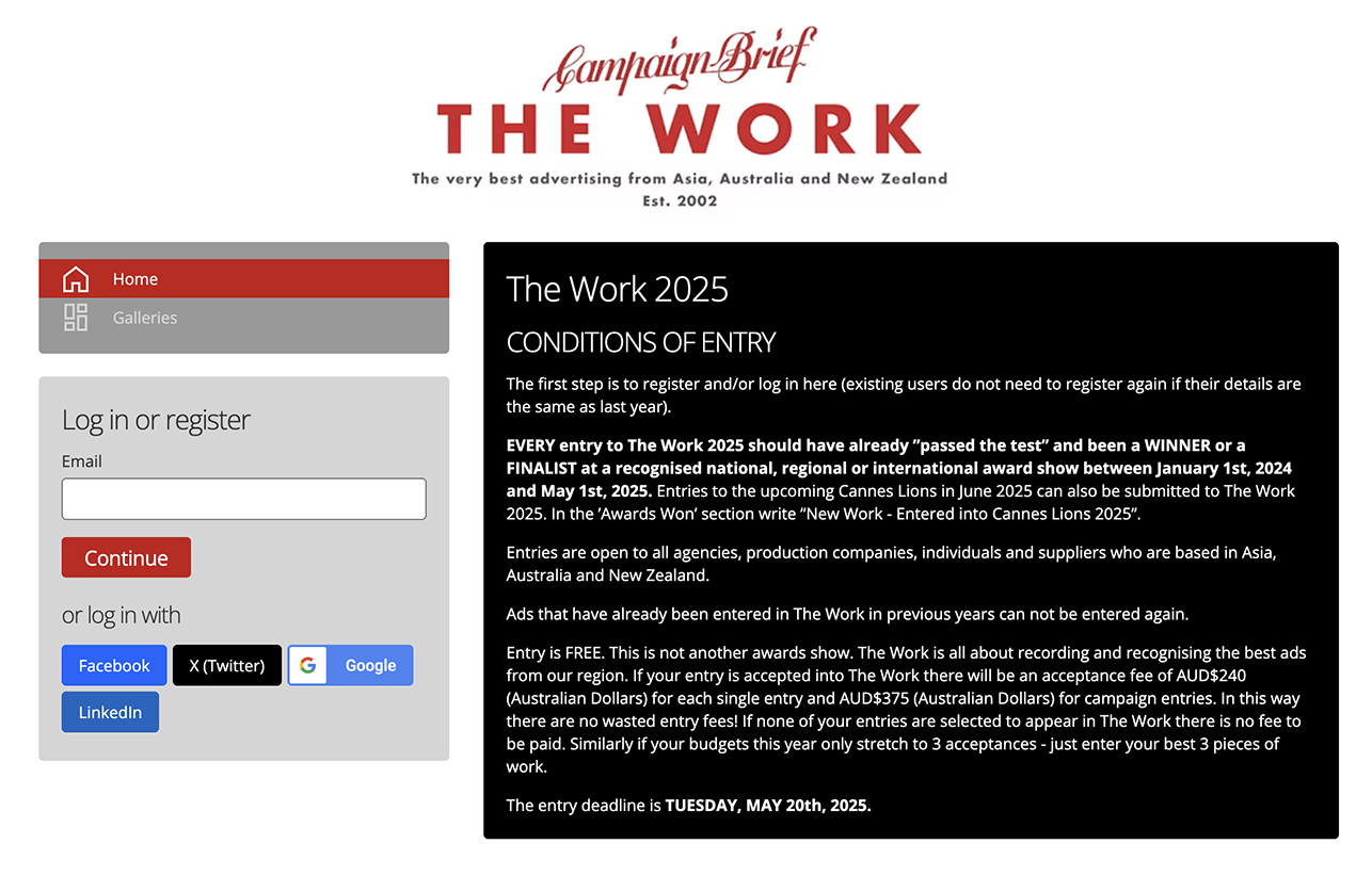 Campaign Brief’s The Work 2025 open for entries: Free to enter – Deadline May 20th