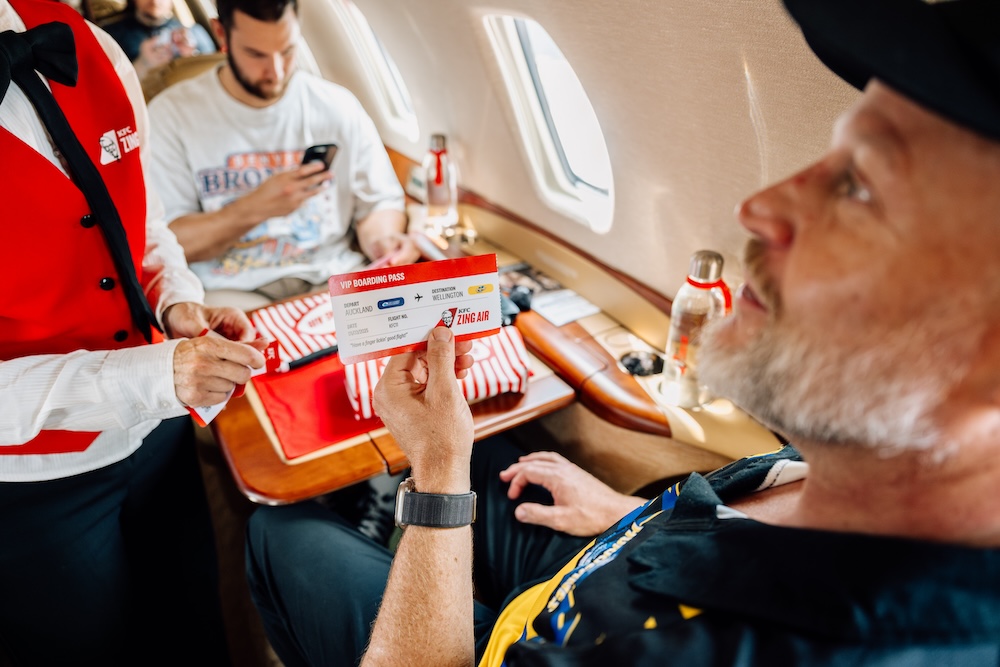 Kiwis take flight on KFC’s first Zing Air flight via Special PR, Stanley St, PHD, Drum and Culture