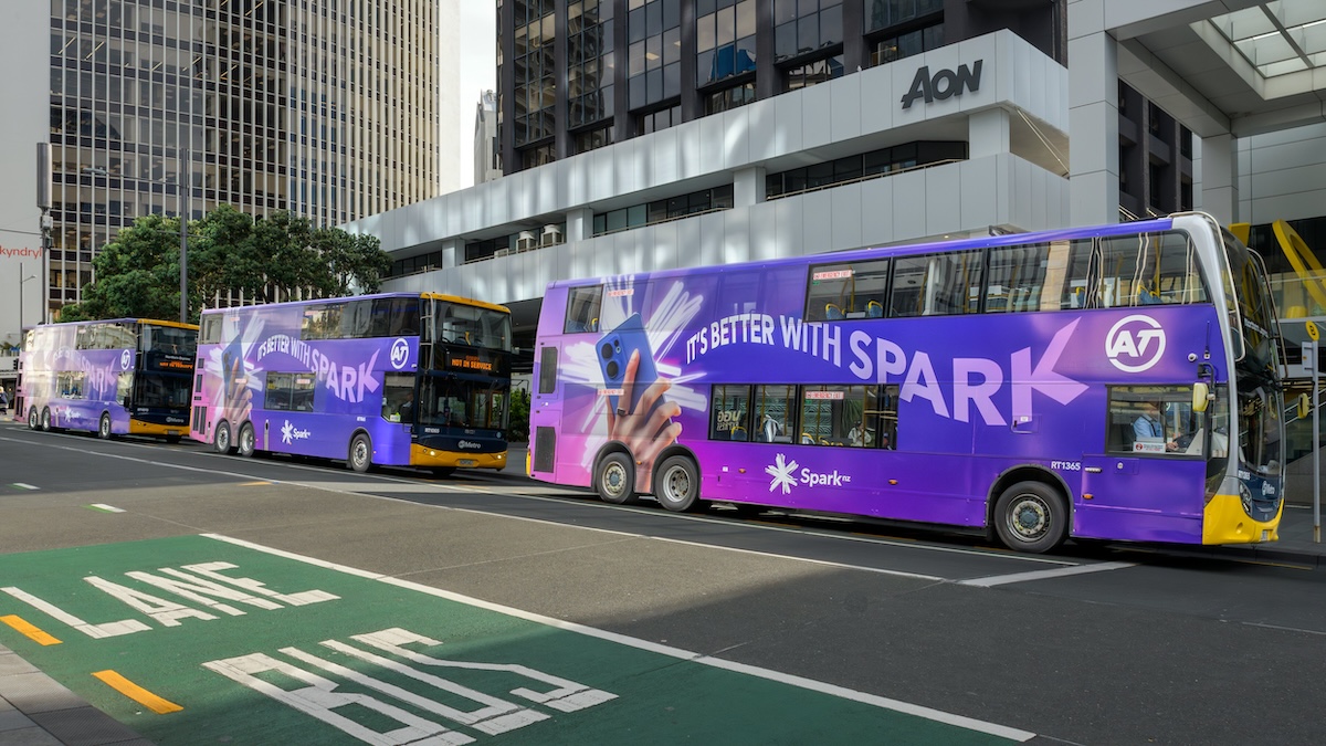 Spark NZ turns Auckland purple in new ‘It’s better with Spark’ OOH work via QMS + PHD