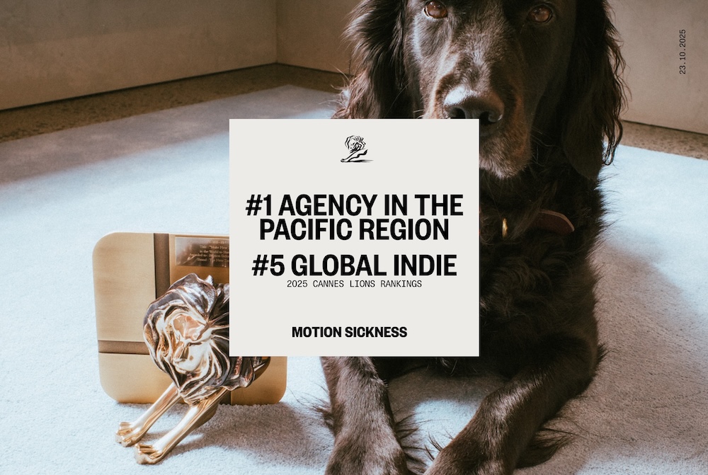 LIONS 2025 Global Rankings Report: Motion Sickness named #1 Agency in the Pacific and #5 Independent Agency Globally; DDB NZ in at #4