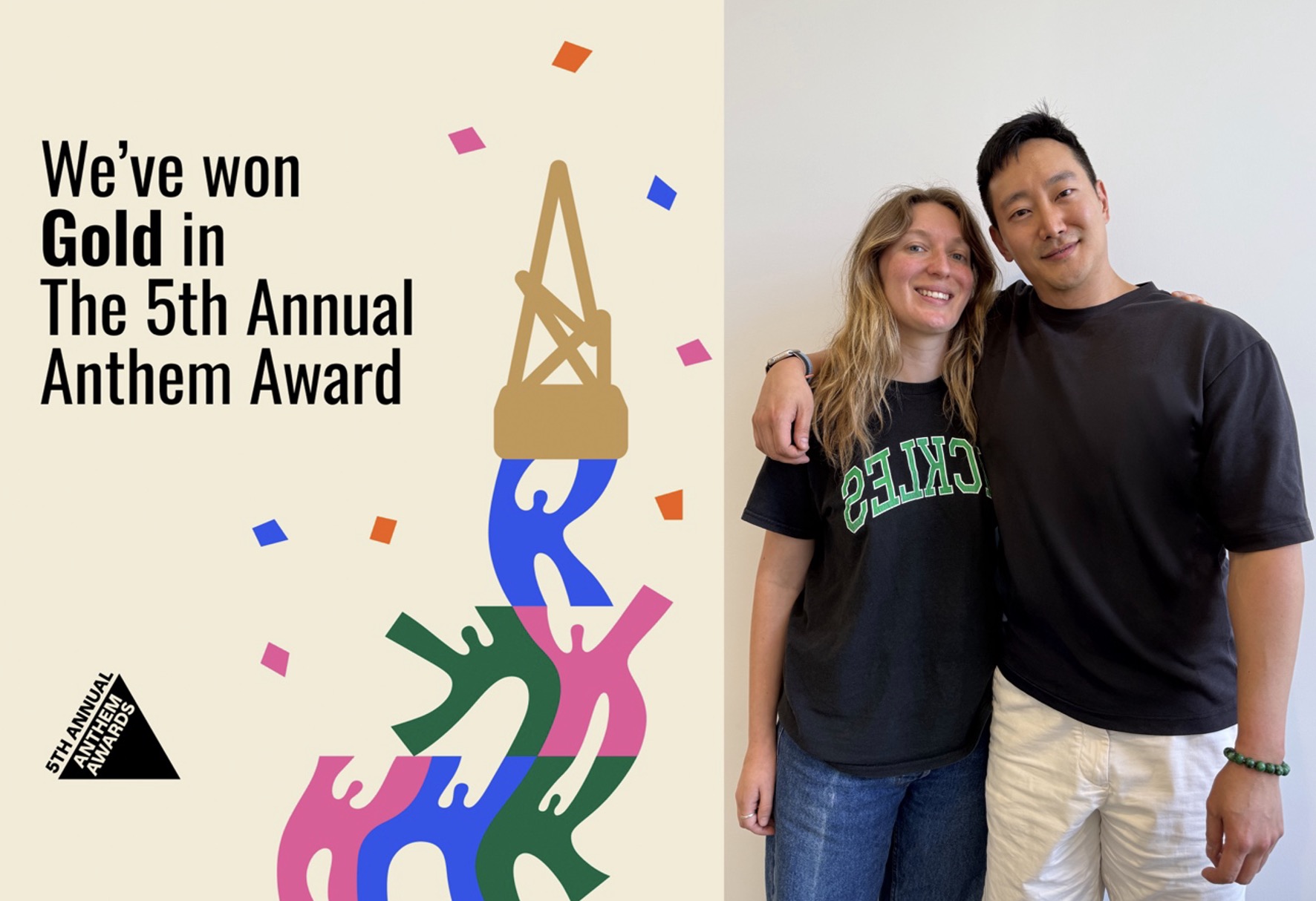 MDS Creative Advertising duo Liza Plyshevsky & Jae Kim win Gold at the Anthem Awards in NYC