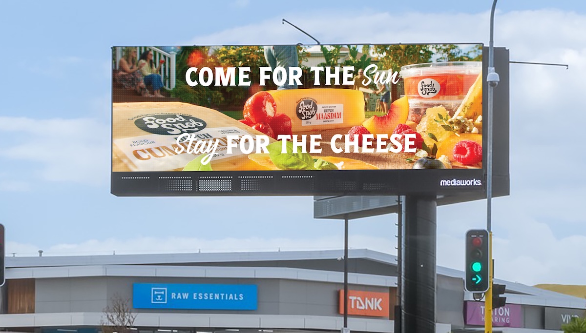 Food Snob invites Kiwis to ‘Come for the sun, stay for the cheese’ in new work via Tuckshop Studio