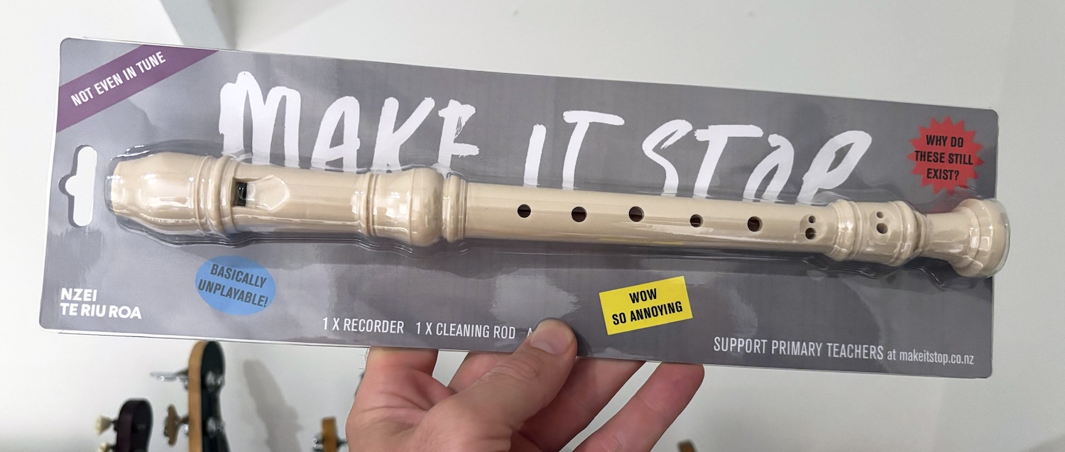 NZEI Te Riu Roa campaign threatens to send kids home with recorder homework via Bad Magic