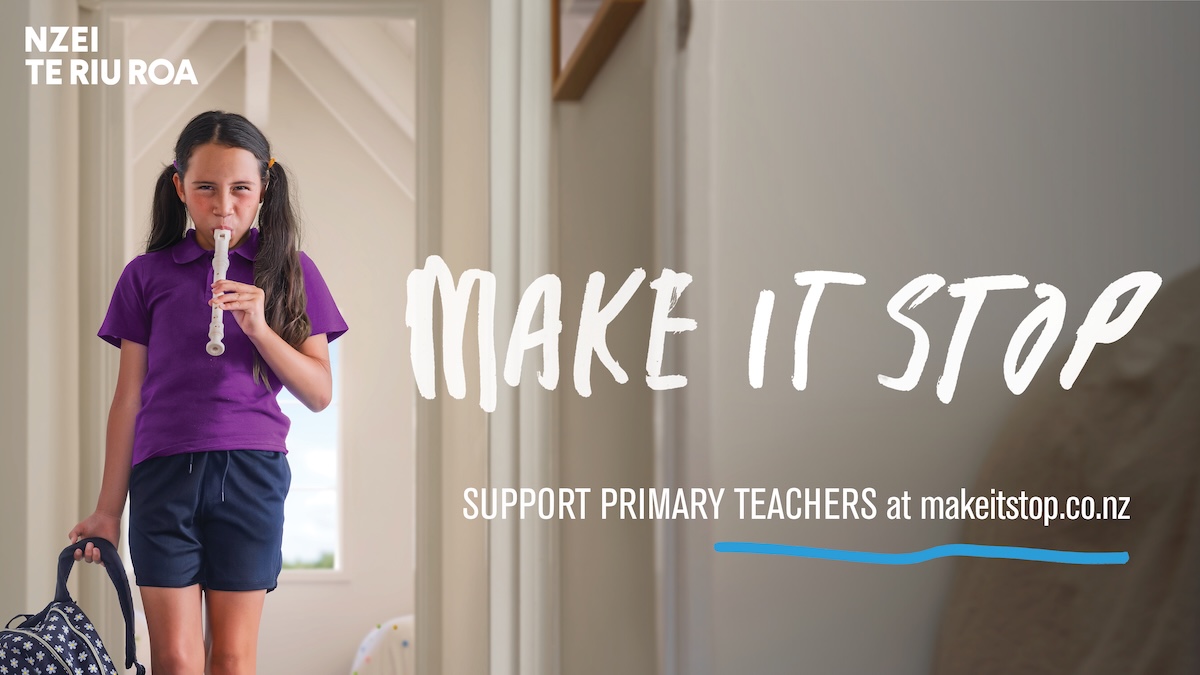 NZEI Te Riu Roa campaign threatens to send kids home with recorder homework via Bad Magic