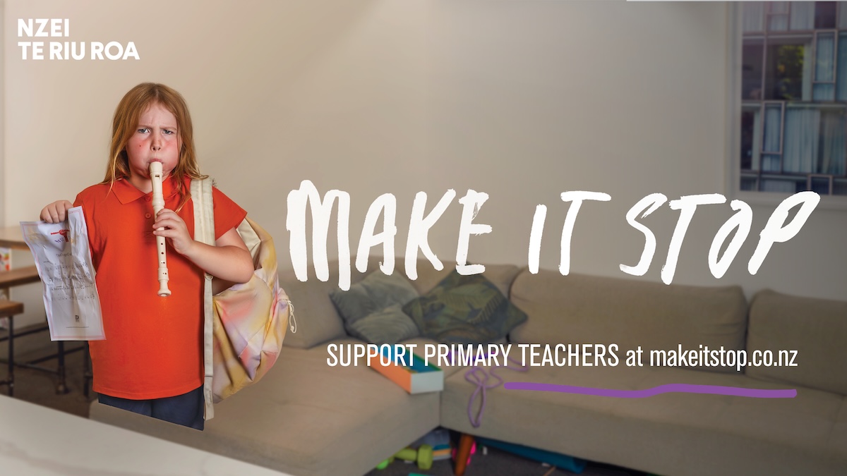NZEI Te Riu Roa campaign threatens to send kids home with recorder homework via Bad Magic