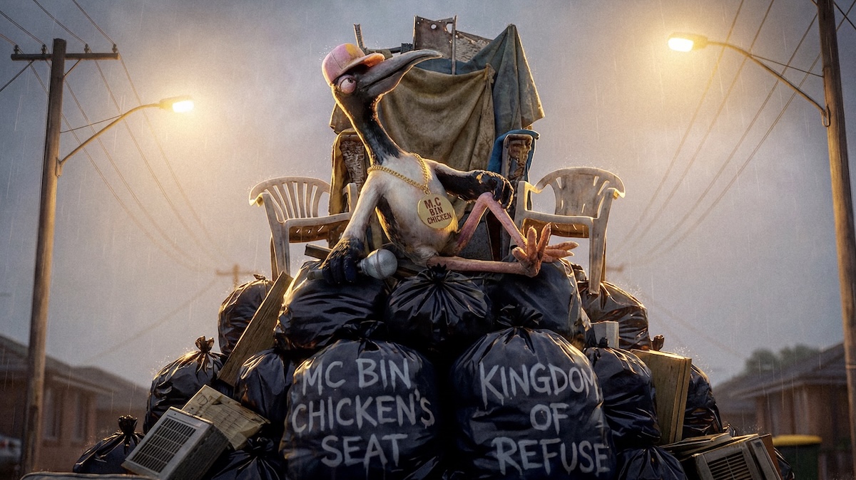 MC Bin Chicken on a mission to sabotage Snap Send Solve in new campaign via Thinkerbell